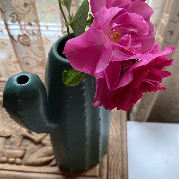 Cool cactus shaped ceramic vase with 3 opening in green - Picture 2 of 8